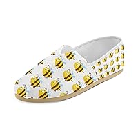 Unisex Shoes Fat Honeybee Beehive Pattern Casual Canvas Loafers for Bia Kids Girl Or Men