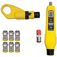 Klein Tools VDV002-820 Coax Push-On Connector VDV Kit, Includes The Tools Needed to Prepare, Connect and Test Coax Cables