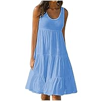 Swing Dresses for Women Elegant Sleeveless Beaches Holiday Dresses Hawaiian Athleisure Knee Length Dress Clothing