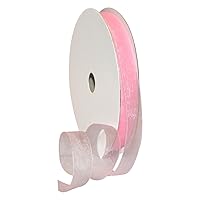 Morex Ribbon 91803/100-020 Organdy Nylon Ribbon, 5/8-Inch by 100-Yard, Light Pink