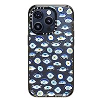 CASETiFY Impact Case for iPhone 15 Pro [4X Military Grade Drop Tested / 8.2ft Drop Protection] - Pattern Prints - Blue All Seeing Eye - Clear Black