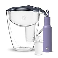Dafi Ultimate Hydration Bundle: 12-Cup LED Filtered Water Pitcher & 17 oz Insulated Water Bottle - BPA-Free, Stylish & Efficient