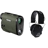 Vortex Optics Diamondback HD 2000 Laser Rangefinder and Walker's Razor Slim Electronic Muff, Black