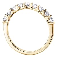0.75 CT TW U-Prong 9-Stone Diamond Wedding Ring in 14k Yellow Gold