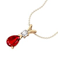 Ruby Pendant for Women, Gemstone, Birthsone, Pear Shape, Gift for Mother/Sister/Wife, Pendant Jewellery for Women