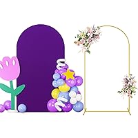 Chiara Arch Stand Backdrop Cover Purple 7.2 FT Arch Backdrop Cover Balloon Arch Stand Round Top Chiara Arch Backdrop Stand Cover Arch Covers Stretchy Backdrop for Baby Shower Birthday Decor
