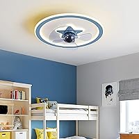 Ceiling Fan Child Ceiling Fans with Lights for Bedroom Fan Light Dimmable Ceiling Fans Withps,Silent in Lighting Ceiling Fan Lighting/Blue