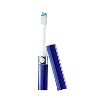 S52 Portable Battery Operated Sonic Toothbrush To-Go with 2 Brush Heads & AAA Battery Included, Blue, 0.2 Pound