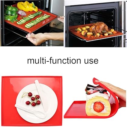 YUANAIYI Swiss Roll Cake Mat - Flexible Multipurpose Silicone sheet Nonstick jelly roll pan Baking Tray Pastry Mat Pizza Cookies Mold（set of 2）