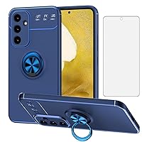 Asuwish Phone Case for Samsung Galaxy A54 5G with Tempered Glass Screen Protector Cover and Cell Accessories Kickstand Stand Magnetic Ring Holder Protective Soft A 54 54A SM A546U 2023 Women Men Blue