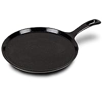 Nuwave Cast Iron 10.6” Griddle Pan, Porcelain Enamel Coating, Non-Stick & Easy-to-Clean, Safe for Oven, Stovetop, BBQ, Fire & Smoker, Induction-Ready, Resistant to Stains & Scratches