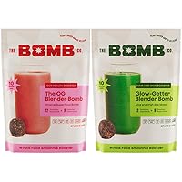 The Bomb Co. Blender Bomb, The Original & Glow-Getter High Fiber Smoothie Supplement With Superfoods & Amino Acids, Smoothie Mix With Hemp, Flax and Chia Seeds, 20 Servings