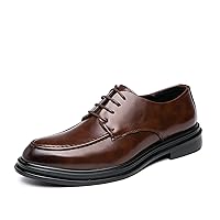 Men's Vegan Leather Oxford Wingtips Lace Up Round Toe Shoes Anti Skid Dress