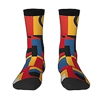 Geometric art Casual Socks for Women Men, Colorful Funny Novelty Crew Socks Birthday Gifts(One Size)