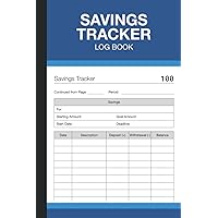 Savings Tracker Log Book: Account Ledger for Money Goals and Transactions - (100 Pages) - 6 x 9 Inches