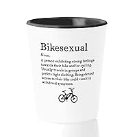 Cycologist Shot Glass - Bikesexual - cyclist glasses bicycle bike art enjoy ride touring biking 1.5 oz