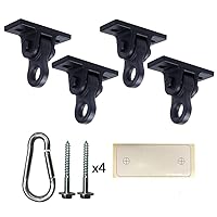 Heavy Duty Black Swing Hangers Screws Bolts Included Over 5000 lb Capacity Playground Porch Yoga Seat Trapeze Wooden Sets Indoor Outdoor (4 Pack)