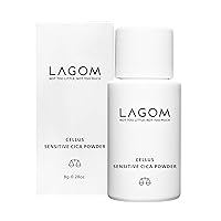 LAGOM Cellus Sensitive Cica Powder Natural Soothing Formula with Collagen Centella Soft Calming Dry Irritated Facial Skin Gentle Herbal Nutrition Restoration All Skin Type Face Blemish 8g 0.28oz