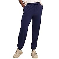 Hanes Womens Essential Jogger Pants, Drawstring Sweatpants For Women, 100% Cotton Jersey, 29