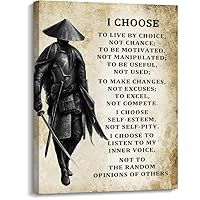 Creoate Inspirational Wall Art Samurai Poster Canvas Print Fremed Artwork Vintage Japanese Canvas Wall Decor for Home Office Bedroom