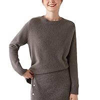 Winter Women's Sweater O-Neck Soft Warm Pullover 100% Cashmere Loose Thickened Knitted Sweater