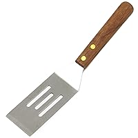 Chef Craft Select Stainless Steel Slotted Wooden Handle Cookie Spatula, 8 inches in length, Natural