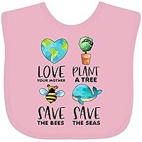 inktastic Earth Day Plant a Tree Save the Bees Save the Seas Love Your Baby Bib