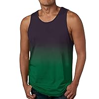 Mens Summer Fashion Sleeveless T Shirt Casual Beach Shirts Digital 3D Printed Round Neck Tank Tops