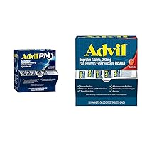 Advil PM Nighttime Sleep Aid with Ibuprofen Pain Reliever 50x2 Caplets Ibuprofen Pain Reliever 50x2 200mg Tablets