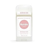 HUMBLE BRANDS Aluminum-Free Deodorant, Vegan and Cruelty- free, Formulated for Sensitive Skin, Moroccan Rose, 2.5 Ounce (Pack of 1)