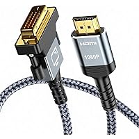 Capshi HDMI A to DVI Adapter Cable 6FT, High-Speed Gold-Plated Plug and Play Bi-Directional Nylon Braid 1080p, DVI to HDMI Adapter for Televison/Monitor/Video Card/Graphics Card
