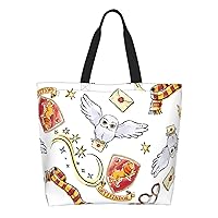 RFSHOP cx27 Harry Potter Magic (1) Anime Women's Canvas Tote Bag, Eco Bag, Shopping Bag, Mother's Bag, Shopping Bag, Handbag, Handbag, Work Bag, Storage Bag, Shoulder Bag, Shopping Bag, Present,