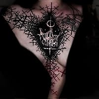 Temporary Tattoos Adults for Women Temporary Realistic Fake Gothic black skull and crossbones crown cross