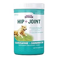 Health Extension Chondroitin with Glucosamine for Dog, Arthritis Pain Relief Vitamin, Joint & Hip Supplement Cheese Flavored Powder, Suitable for All Types of Puppies & Dogs, (16 Oz / 454 g)