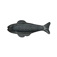 Creative Co-Op Aluminum Fish Shape, Antique Grey Dish, Gray