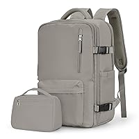 VGCUB Large Travel Backpack,Carry on Backpack for Women Men Airline Approved Gym Backpack Waterproof Business Laptop Daypack,White Brown