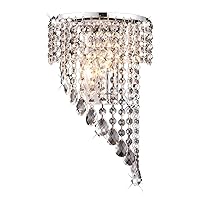 MAMEI Chrome Finish 2 Lights Modern Sconces Wall Lighting Indoor with Clear Crystal Decoration