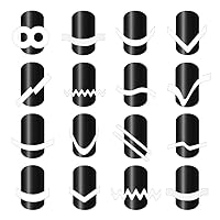 Warm Girl 680 Pieces 30 Designs French Manicure Nail Stickers, Nail Art Tips Guides for DIY Decoration Stencil Tools 24 Sheets
