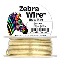 Zebra Wire Gold/Silver/Copper Round Spool 12, 14, 16, 18, 20, 22, 24, 26 Gauge (14 Gauge 5 Yard, Gold)
