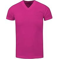 Men's Heavyweight Cotton T Shirt – Basic 6.2 Ounce Short Sleeve V Neck Plain Tee Top Tshirts Regular Big and Tall Size