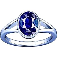 10.25-10.50 Carat Blue Sapphire Ring (Nilam/Neelam stone Silver Ring) 100% Original AAA Quality Gemstone