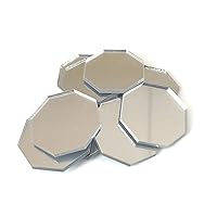 Octagon Shaped Crafting Mirrors, Set of 10, Many Colours, Shatterproof Acrylic, Blue Mirror, Pack of 10 x 10cm