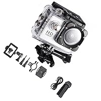 Waterproof Camera DV, ABS Sports Camera Outdoor Cycling Sports for Outdoor Enthusiasts for Film Fascinating Water Sports for Record Life (Silver Color)