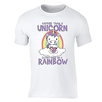 Men's Unicorn Rainbow Cake Novelty Gag Crewneck Short Sleeve T-Shirt