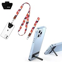 OUTXE Phone Lanyard - 4× Pads, 1× Adjustable Neck Strap, 1× Wrist Strap, 3 Pack Ultra-Thin Kickstand for Cell Phone Case
