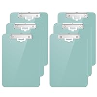 Hongri Plastic Clipboards Set of 6, Green Clipboard Standard A4 Letter Size Clipboards for Nurses, Students and Office, Clipboard with Pen Holder and Low Profile Clip, Size 12.5 x 9 Inch, (Green)