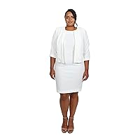 Maya Brooke Women's Plus Size Window Sheer Sleeve Jacket Dress