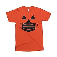 Men's Jack O' Lantern Pumpkin with Mask Halloween Costume T-Shirt