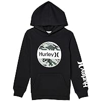 Hurley Boy's One & Only Camo Fleece Pullover Hoodie (Little Kids) Black 6 Little Kid