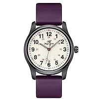 Watches for Women Nurse Watch for Students Waterproof Watch for Men Easy to Read Watch with Second Hand Silicone Watch Luminous Watch Black Purple